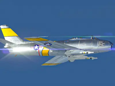 North American F-86F Sabre USAF Low-poly 3D model