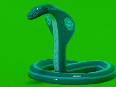 Blue Snake 3D model Animated King Cobra Model 3D model