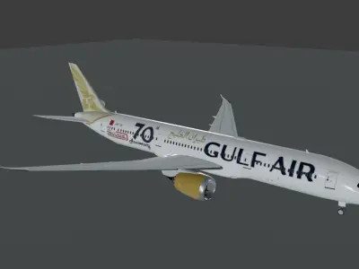 Gulf Air Boeing 787-9 dreamliner Low-poly 3D model