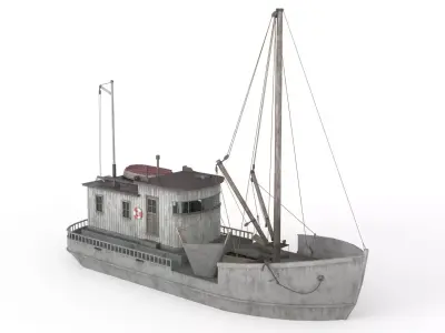 Building Trawler Low-poly 3D model