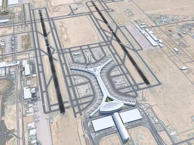 Jeddah - King Abdulaziz Airport 11km Low-poly 3D model