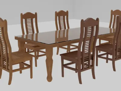 DINING TABLE MADE IN TEAK WOOD Free 3D model