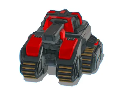Light Tracked Tank with a Proton Cannon Low-poly 3D model