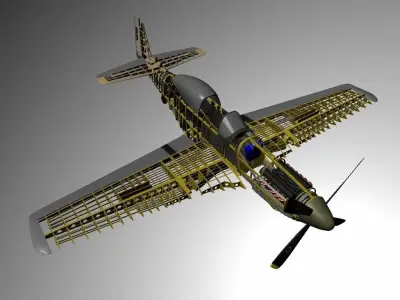 The P51D Mustang  Low-poly 3D model