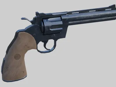  Revolver Magnum Colt Python Low-poly 3D model