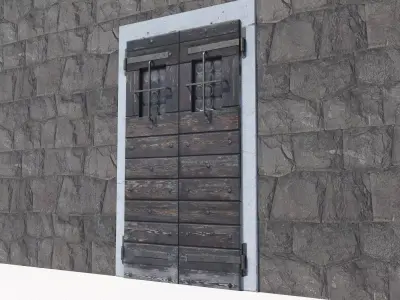 Ancient door 2 Low-poly 3D model