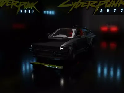 Cyber car Free 3D model