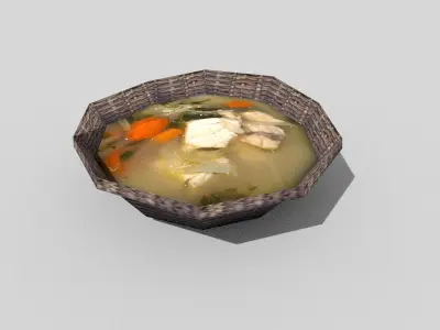 low poly fish soup Low-poly 3D model