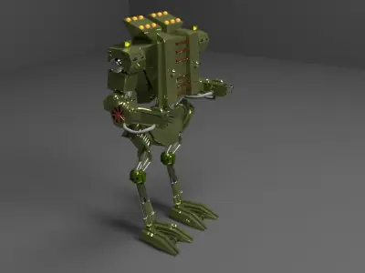 Sci-fi Metallic Robot 3D model