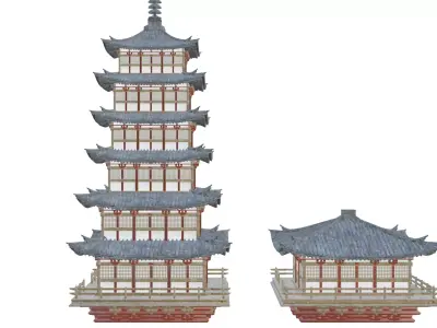 Jeapanese temple 3D model
