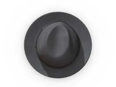 Fedora Hat Low Poly PBR Realistic Low-poly 3D model