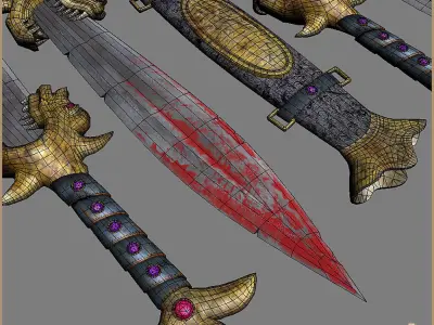 Legendary Leviathan Sword Low-poly 3D model