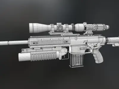 MR 762 Assault Rifle 3D model
