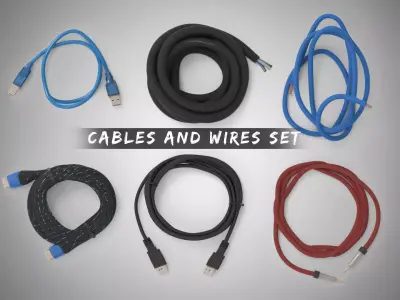 Free Cables and Wires SET 3D model Free 3D model