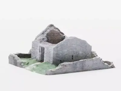 Napoleonic Ruin of Stone Building - Game-Ready Photoscan Low-poly 3D model