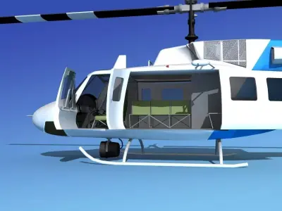 Bell 212 V21 Unmarked 3D model