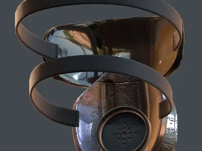 Gas mask helmet 3d model scifi Low-poly Low-poly 3D model