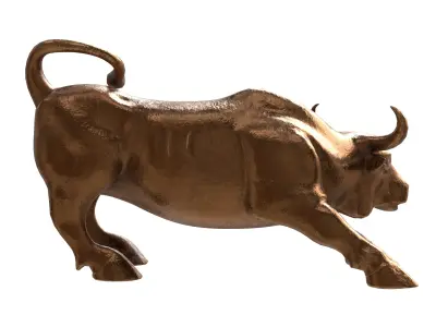 Bronze Buffalo statue Low-poly 3D model