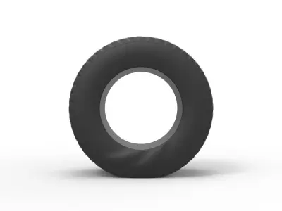 Pulling tractor rear tire while pulling Scale 1 to 25 3D print model