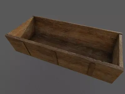 Trough Low-poly 3D model wooden box Low-poly 3D model