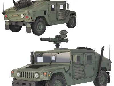 Humvee Military M1046 TOW Missile 2006 3D model