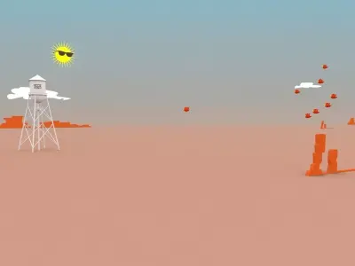 Valley Comic 3D Background 3D model