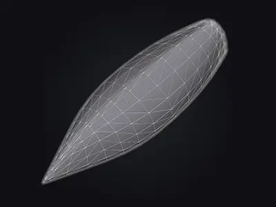 Boat with paddles - Low Poly Low-poly 3D model