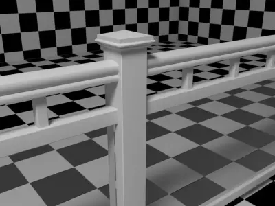 Glass Railing - Style 2 3D model