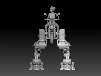 MECHA BIKE ANTIGRAVITY GIRL 2 3D print model