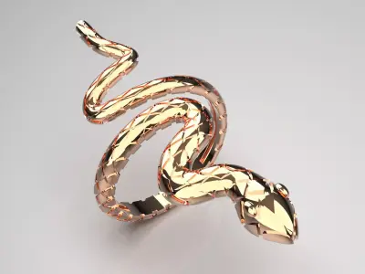 Rose gold ring snake design model gr0068 3D print model