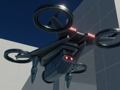 Sci Fi Quadcopter Drone Low-poly 3D model