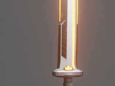 Samurai Sword Low-poly 3D model