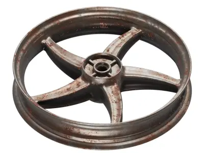Rusty Alloy Wheel Rim 3D model