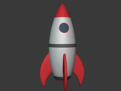 Cartoon Rocket Ship Low-poly 3D model
