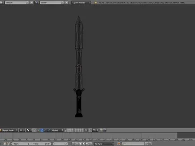 Hobbit Sword Low-poly 3D model
