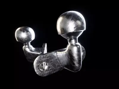 Heavy Duty Vehicle joint tow hitch ball plate 3d model 3D model