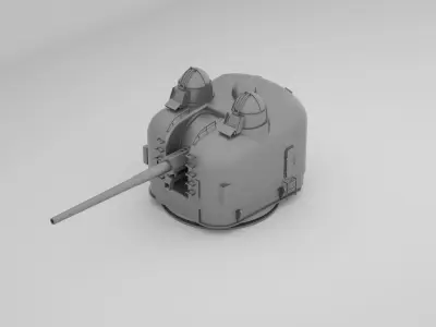 5 inch - 127mm 54 Single Naval Gun Mk42 3D model