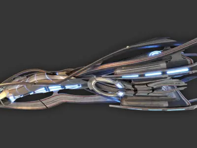 Gemini small Sci Fi starship 3D model