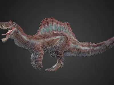 Spinosaurus dinosaur Low-poly 3D model