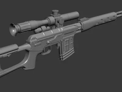 Dragunov - High poly rifle 3D model