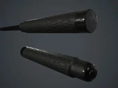 Police Metal Stick PBR Game Ready Low-poly 3D model