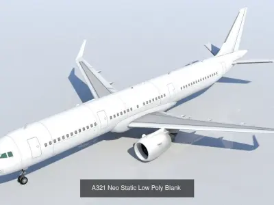 5 Static aircraft Low Poly Airliner Pack Scenery 3D Model Collection