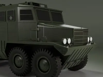 IronCroc 8x8  Military Transport Amphibious Car Low-poly 3D model