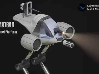 Thermatron Anti-Personnel Sci-Fi Mecha Robot Low-poly 3D model