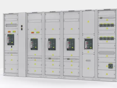 Switching cabinets server automation 3D model