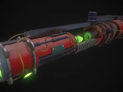 steampunk lightsaber Low-poly 3D model