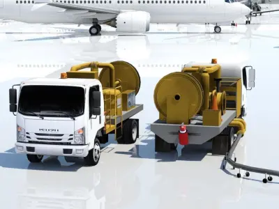 isuzu hidrant type airport fuel truck Low Poly Blank Low-poly 3D model