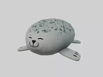 Seal Plush Toy Low-poly 3D model