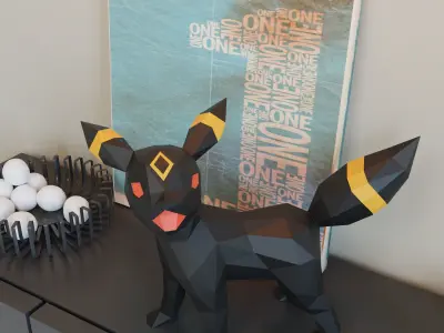 UMBREON POKEMON LOW POLY 3D model
