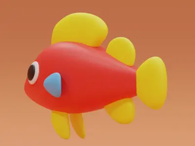 Cartoon Cute Fish 3D model